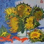 Sunflowers and crayfish  By Moesey Li